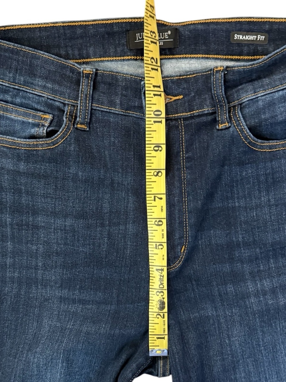 Judy Blue Straight Jeans 11/30 High Rise Dark Wash Raw Hem Stretch Fits 30x28 - Picture 10 of 15